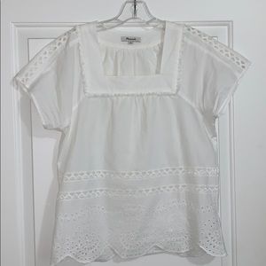 Madewell NWOT swing top with cut out embroidery